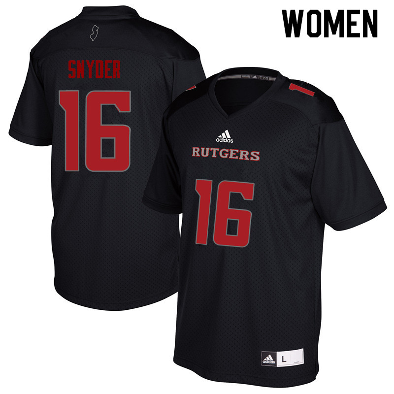 Women #16 Cole Snyder Rutgers Scarlet Knights College Football Jerseys Sale-Black